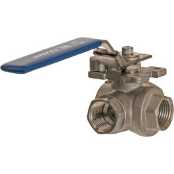 Trijų padėčių rutulinis vožtuvas L 1/2" nerūdijančio plieno BV3L12FSS