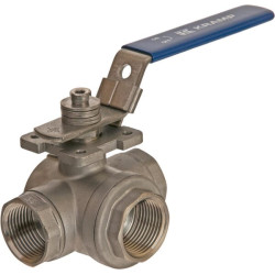 Trijų padėčių rutulinis vožtuvas T 1" nerūdijančio plieno BV3T1FSS