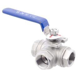 Trijų padėčių rutulinis vožtuvas T 3/8" nerūdijančio plieno BV3T38FSS