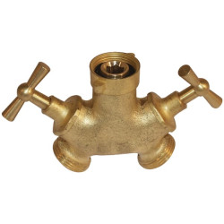 Trijų padėčių čiaupas, sriegis iš išorės, 3/4 colio, žalvarinis, WK34995