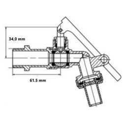 Užrakinamas čiaupas 3/4" TK34LC