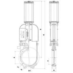 Peilinė sklendė 6" GLADIO pneumatinė RIV123150