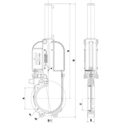 Peilinis sklendės vožtuvas 8" GLADIO hidraulinis RIV124200