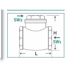 Horizontalus atbulinis vožtuvas 3/4" WK51062
