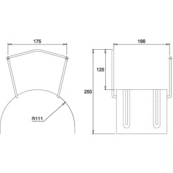 Sieninis žarnos laikiklis MIDI AKS11365