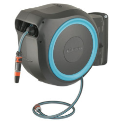 Prie sienos tvirtinama žarnos dėžė RollUp M/L, 25 m 1/2" su purkštuvu GA18620