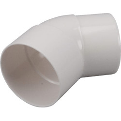 PVC alkūnė 80 mm 45°, balta HWA280801W