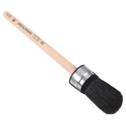 Klasikinis ovalus V formos žvaigždės formos teptukas, juodi kiaulės plaukai, 35 mm CP2312235