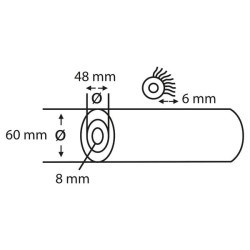 Dažymo volelis V formos, nailono, 6 mm, 25 cm CP2331007