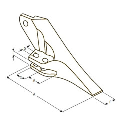 Dantų šoninis pjovimo įrankis JCB MR1 RH PC40301AN