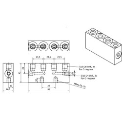 Paskirstymo blokas CWP greito prijungimo jungtis CWP414UNF90