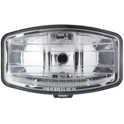 Halogeninis priekinis žibintas, stačiakampis, 12/24V, skaidrus, 244,8x108,5x160,7 mm, 6 LED, Hella 1FE008773081