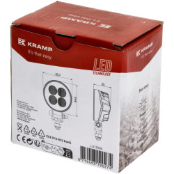 Darbo žibintas LED, 12W, 1200lm, apvalus, 12/24V, baltas, 65,7x85,8x35mm „Deutsch“ kištukas, prožektorius, 8 LED LA10606