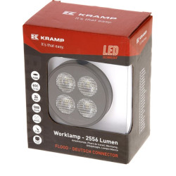 Darbo žibintas LED, 24W, 2556lm, apvalus, 12/24V, baltas, 83,9x99,5x59mm „Deutsch“ kištukas, prožektorius, 4 LED LA10831