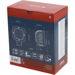 LED darbo žibintas, 40 W, 4000 lm, kvadratinis, 10–30 V, 110 x 63,4 x 98,5 mm, kryptinis spindulys, Kramp LA10045