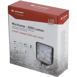 Darbinis LED žibintas, 24W, 2000lm, kvadratinis, baltas, 107x52x136mm, taškinis, Kramp LA10903