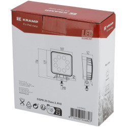 Darbinis LED žibintas, 24W, 2000lm, kvadratinis, baltas, 107x52x136mm, taškinis, Kramp LA10903