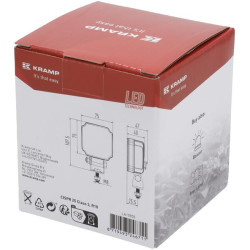 Darbo žibintas LED, 20W, 3000lm, kvadratinis, baltas, 75x47x107,5mm, Deutsch 2 kontaktų, prožektorius, Kramp LA10905