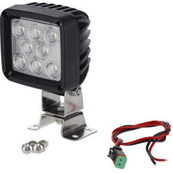 Darbo žibintas LED, 24 W, 1920 lm, kvadratinis, baltas, 95 x 84 x 105 mm „Deutsch“ kištukas, prožektorius, 8 LED, Kramp LA10088