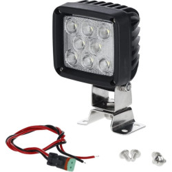 Darbo žibintas LED, 24 W, 1920 lm, kvadratinis, baltas, 95 x 84 x 105 mm „Deutsch“ kištukas, prožektorius, 8 LED, Kramp LA10088