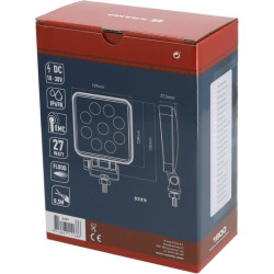LED darbo žibintas, 27 W, 1800 lm, kvadratinis, 10–30 V, 135 x 27,5 x 109 mm, prožektorius, Kramp LA10051