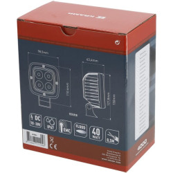 Darbo žibintas LED, 40W, 4000lm, kvadratinis, 10-30V, 110x63,4x98,5mm, prožektorius, Kramp LA10044