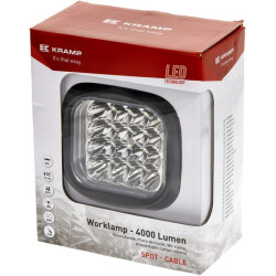LED darbo žibintas, 48 ​​W, 4000 lm, kvadratinis, 10–30 V, 146 x 81 x 123 mm, kryptinis spindulys, Kramp LA10056