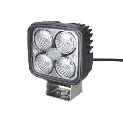 Darbinis LED žibintas, 1000 lm, kvadratinis, 12/24 V, baltas, spaustukas, taškinis spindulys, 4 LED, Hella 1GA996284012