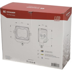 LED darbo žibintas, 70 W, 6000 lm, kvadratinis, 10/45 V, baltas, 120 x 110 x 72 mm, šildomas T° jutikliu, platus apšvietimas, 4 