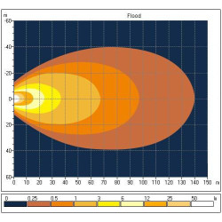 LED darbo žibintas, 70 W, 6000 lm, kvadratinis, 10/45 V, baltas, 120 x 110 x 72 mm, šildomas T° jutikliu, platus apšvietimas, 4 