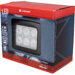 LED darbo žibintas, 60 W, 5400 lm, kvadratinis, 10/30 V, 150 x 124 x 135 mm, prožektorius, 6 LED, Kramp LA10082