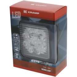 Darbo žibintas LED, 27W, 2376lm, kvadratinis, 10-30V, 135x41x109mm, prožektorius, Kramp LA10052