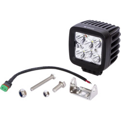 Darbo žibintas LED, 42W, 3780lm, kvadratinis, 10/30V, 128x82x100mm, taškinis spindulys, 6 LED, Kramp LA10027