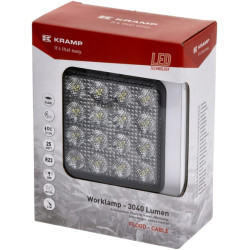 Darbo žibintas LED, 25W, 3040lm, kvadratinis, 10/30V, 108x48x108mm, prožektorius, 16 LED, Kramp LA10023