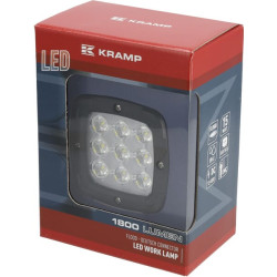 Darbo žibintas LED, 13,5 W, 1800 lm, kvadratinis, 12–24 V, „Deutsch“ kištukas, 123 x 74 x 100 mm, prožektorius, 9 LED, Kramp LA1