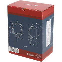 Darbo žibintas LED, 13,5 W, 1800 lm, kvadratinis, 12–24 V, „Deutsch“ kištukas, 123 x 74 x 100 mm, prožektorius, 9 LED, Kramp LA1