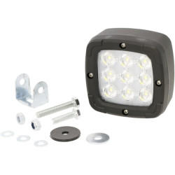 Darbo žibintas LED, 13,5 W, 1800 lm, kvadratinis, 12–24 V, „Deutsch“ kištukas, 123 x 74 x 100 mm, prožektorius, 9 LED, Kramp LA1