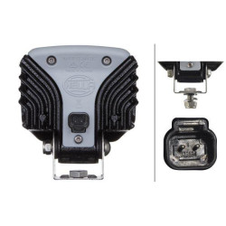Darbo žibintas LED, 22W, 1300lm, kvadratinis, 12/24V, skaidrus/baltas, 112x62x129mm Deutsch kištukas, 6 LED, Hella 1GA996288011
