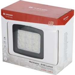 Darbo žibintas LED, 90 W, 8100 lm, kvadratinis, 10/30 V, 150 x 124 x 135 mm, prožektorius, 9 LED, Kramp LA10083