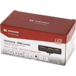 Netiesioginio apšvietimo LED darbo šviestuvas, 30 W, 2880 lm, stačiakampis, 12/24 V, baltas/oranžinis, 157 x 49,7 x 60 mm „Deuts