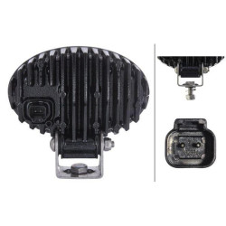 Darbo žibintas LED, 25 W, 1500 lm, ovalus, 12/24 V, baltas, 153 x 74 x 129 mm „Deutsch“ kištukas, 8 LED, Hella 1GA996661001
