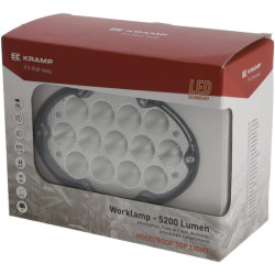Darbo žibintas LED, 65W, 5200lm, ovalus, 10/30V, 161x110x90mm, platus prožektorius, 13 LED, H4, Kramp LA10559