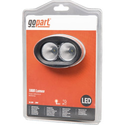 Darbo žibintas LED, 20W, 1800lm, ovalus, 10/30V, 96x72x79mm, prožektorius, 2 LED, gopart LA15005