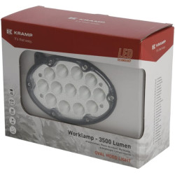 Darbo žibintas LED, 39W, 3500lm, ovalus, 10/30V, 138x93x69mm, platus prožektorius, 13 LED, Kramp LA10600