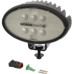 Darbo žibintas LED, 16 W, 1600 lm, ovalus, 12/24 V, baltas, tvirtinamas varžtais, 160 x 95 x 118 mm, „Deutsch“ 2 kontaktų, prože