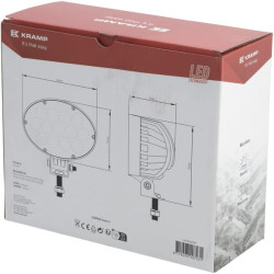 Darbo žibintas LED, 65 W, 5880 lm, ovalus, 10/30 V, 166 x 148 x 95 mm, „Deutsch“ kištukas, taškinis, 13 LED LA10432SP