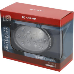 Darbo žibintas LED, 36W, 2760lm, ovalus, 10/30V, 144x85x95mm, taškinis spindulys, 12 LED, Kramp LA10060