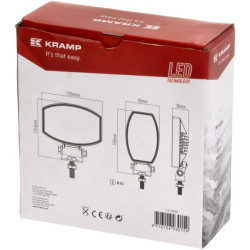 Darbo žibintas LED, 15 W, 1900 lm, ovalus, 10/30 V, 120 x 38 x 80 mm, prožektorius, 10 LED, Kramp LA10020
