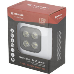 Darbo žibintas LED, 40W, 2650lm, kvadratinis, 12/24V, baltas, 70.1x126.6x49.7mm Deutsch kištukas, prožektorius, 8 LED LA10832