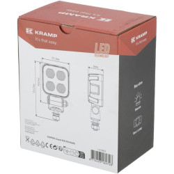 Darbo žibintas LED, 40W, 2650lm, kvadratinis, 12/24V, baltas, 70.1x126.6x49.7mm Deutsch kištukas, prožektorius, 8 LED LA10832